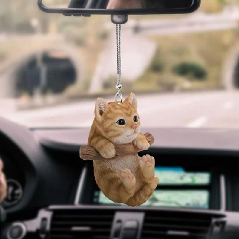 Car Accessories Etsy - ミニ両面ハンギングカーペンダント、猫と犬、バックミラー、チャーム飾り、スイングデコレーション、カーアクセサリー