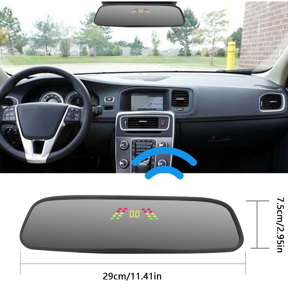 Car Accessories Near Me - 車のパーキングセンサーキット,自動反転モニター,22mm, 4センサー,レーダー検出器,バックライト付きLCD,リアミラーディスプレイ