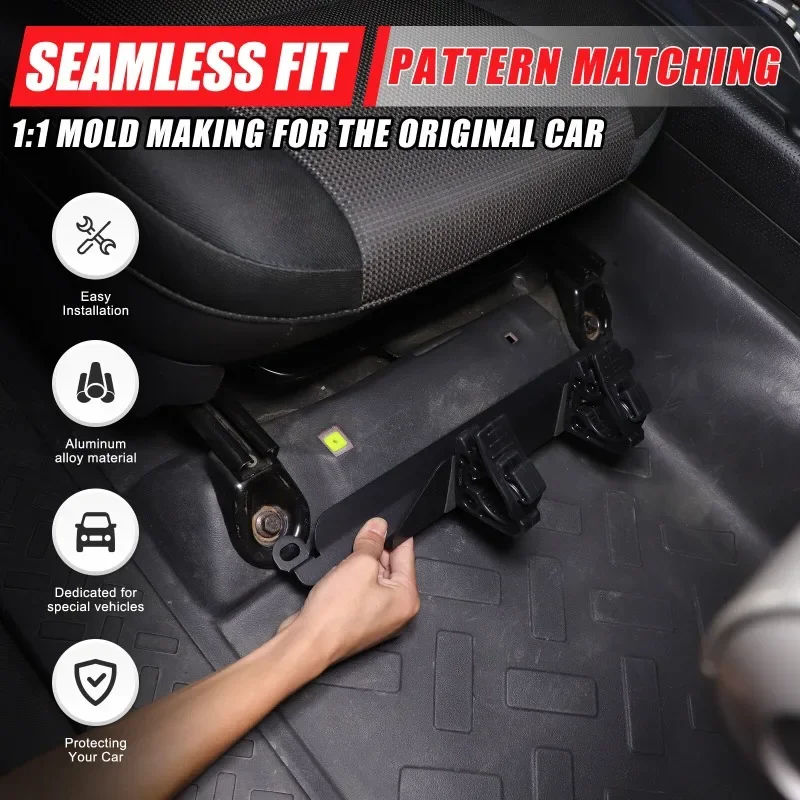Car Accessories Under 1000 - トヨタ FJ クルーザー 2007-2021 インテリアカーアクセサリーアルミ合金黒車のシート下懐中電灯ホルダーブラケット