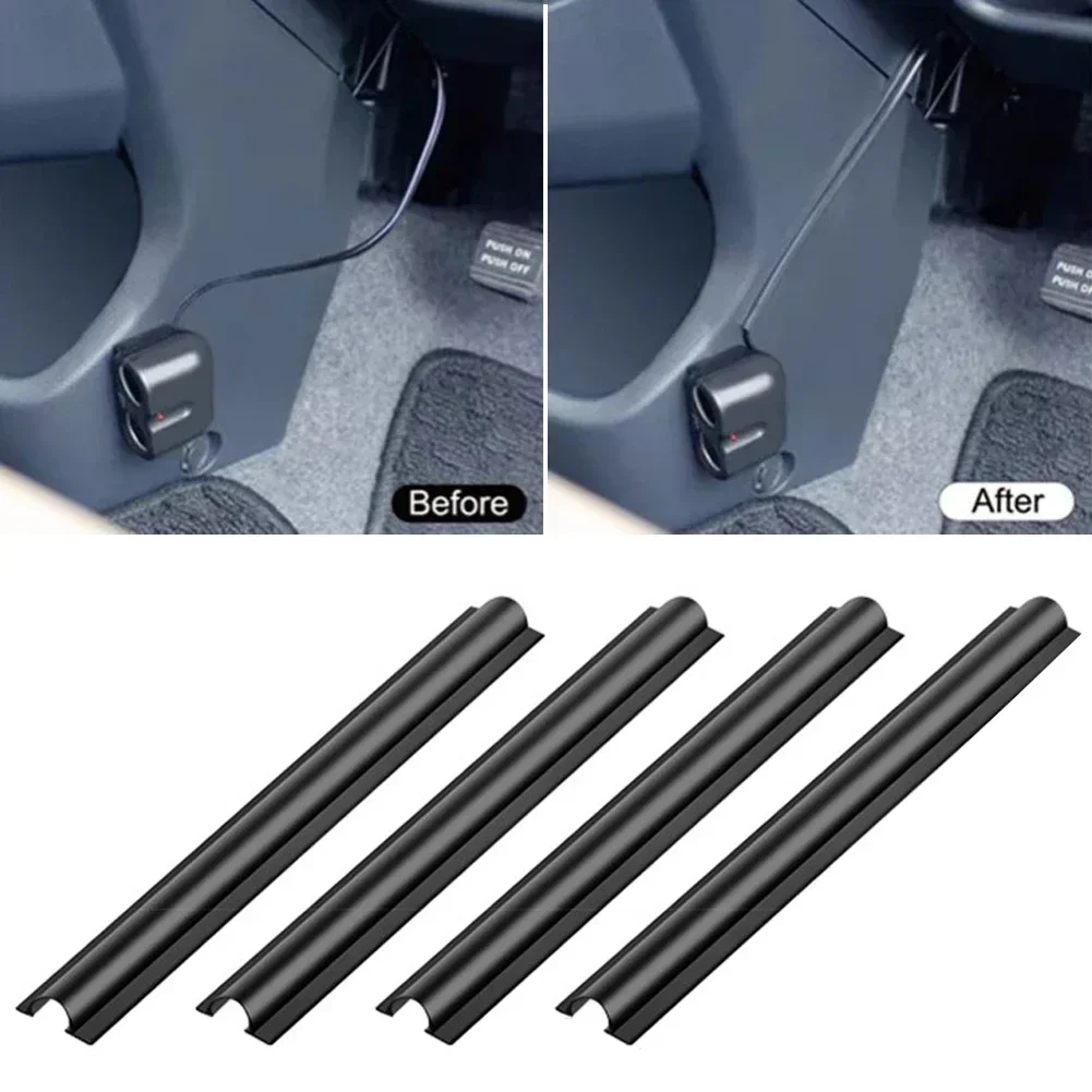 Car Cable Organizer - 4/8 個車のインテリアケーブルラインスリーブ隠しプロテクターユニバーサルワイヤー隠しカバークリップデータケーブルオーガナイザークランプアクセサリー