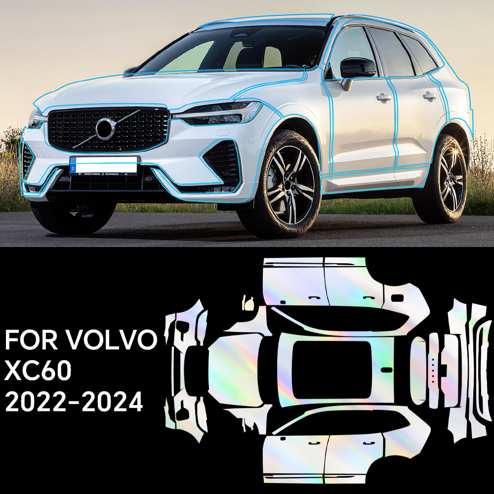 Volvo Car Accessories Xc60 - カスタムプレカットボルボ XC60 2022-2024 車のペイント保護フィルム車体 TPU 透明アンチスクラッチ修理車アクセサリー