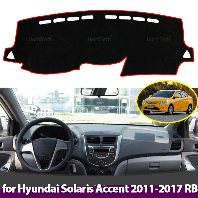 Car Anti-Slip Dashboard Mat - 滑り止めダッシュボードカバー保護パッドカーアクセサリーサンシェードカーペットヒュンダイソラリスアクセント 2011-2017 RB