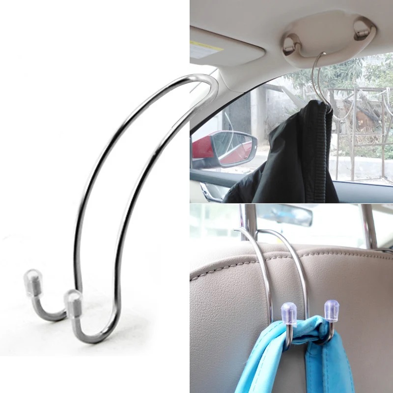 Car Accessories Hanging - 2個セット 金属製カーシートフック 自動車用コート・財布・ショッピングバッグハンガー オーガナイザー ステンレス製ホルダー 多機能カーアクセサリー