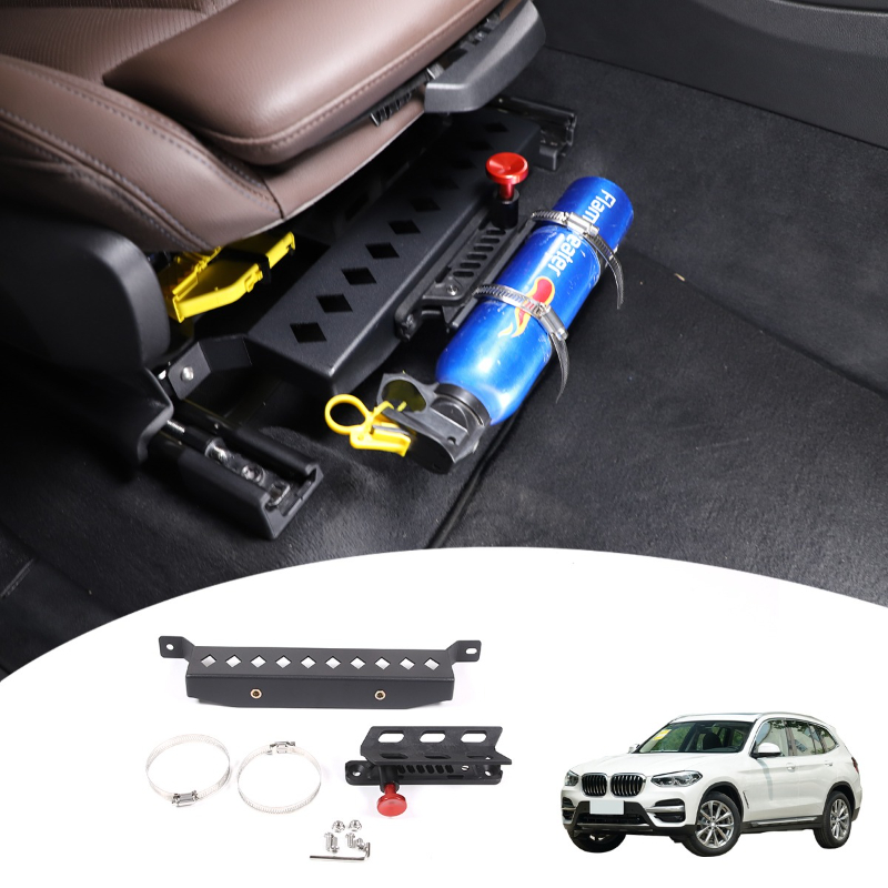 Car Accessories Under 1000 - アルミ合金製ブラック車用副操縦席下調整式消火器ブラケット BMW X3 G01 2018-2023 車用アクセサリー