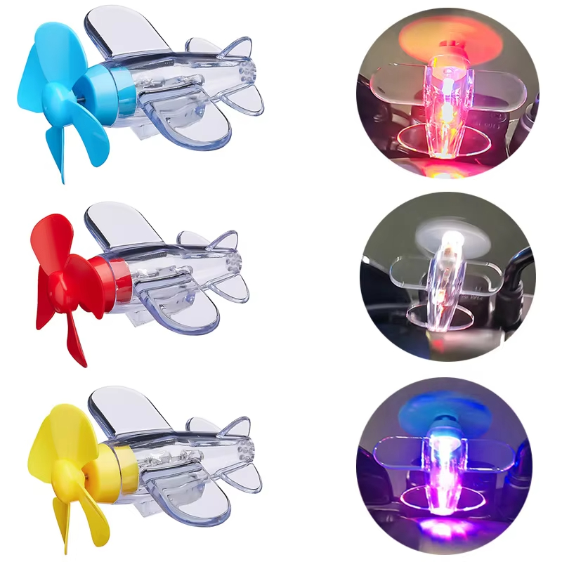 Car Accessories Etsy - 風力発電 LED 飛行機オーナメントオートバイハンドバー車のバックミラー夜間回転 LED ライト装飾