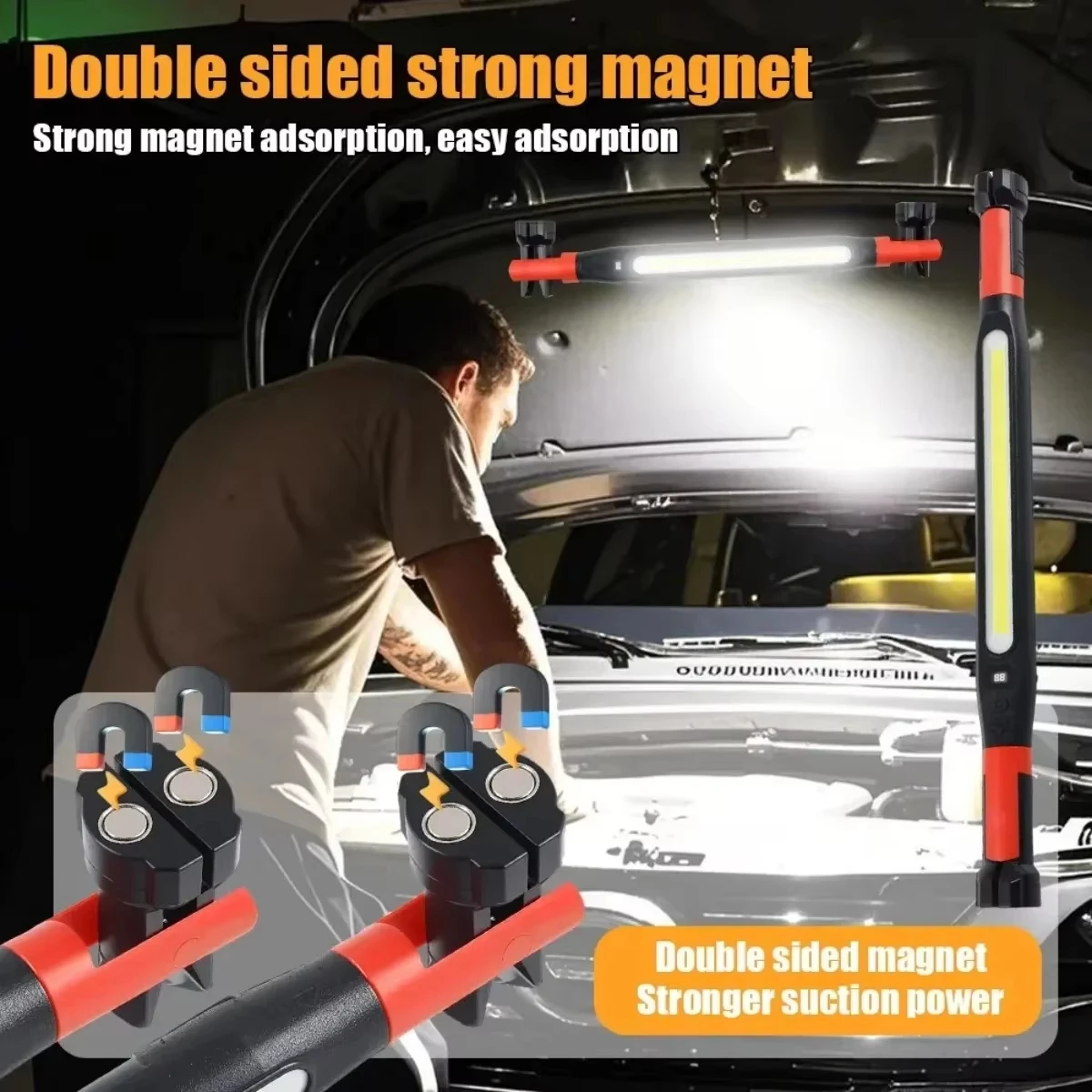高ルーメン充電式LED作業灯 車の緊急修理用、強力な磁気懐中 - Car Accessories Hanging のレビューと価格