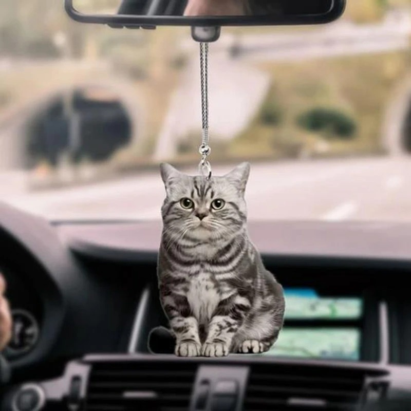 ミニ両面ハンギングカーペンダント、猫と犬、バックミラー、チャ - Car Accessories Etsy のレビューと価格