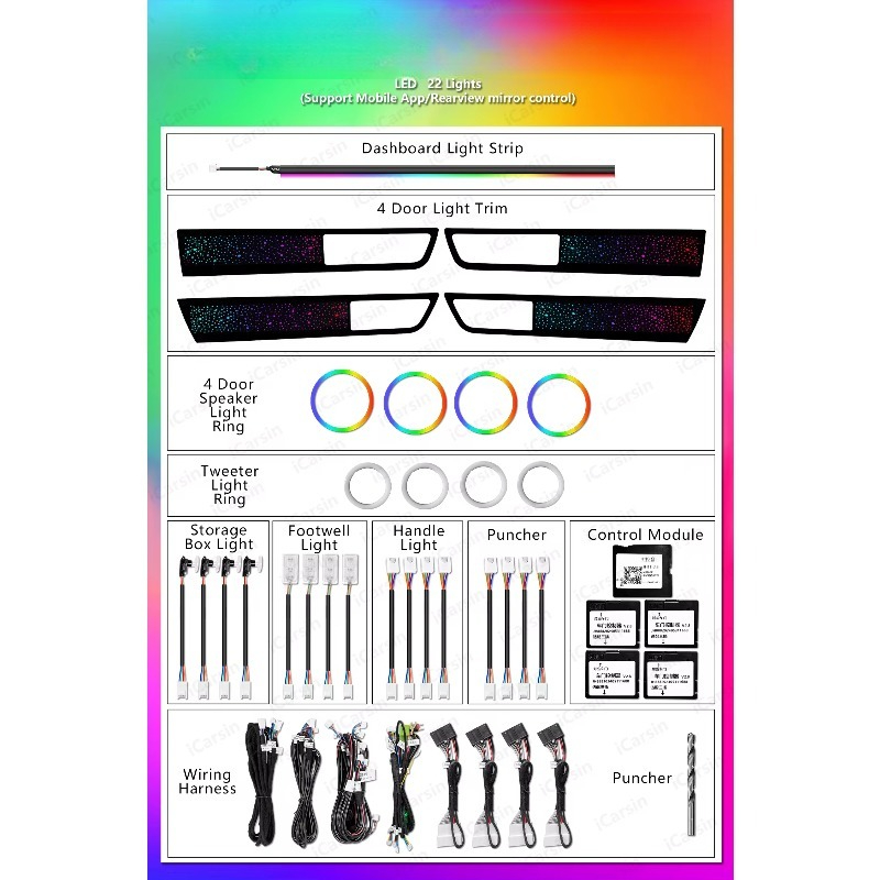 シンフォニーRGB雰囲気ライトキット 2010-2013年式 - Car Accessories Kit のレビューと価格