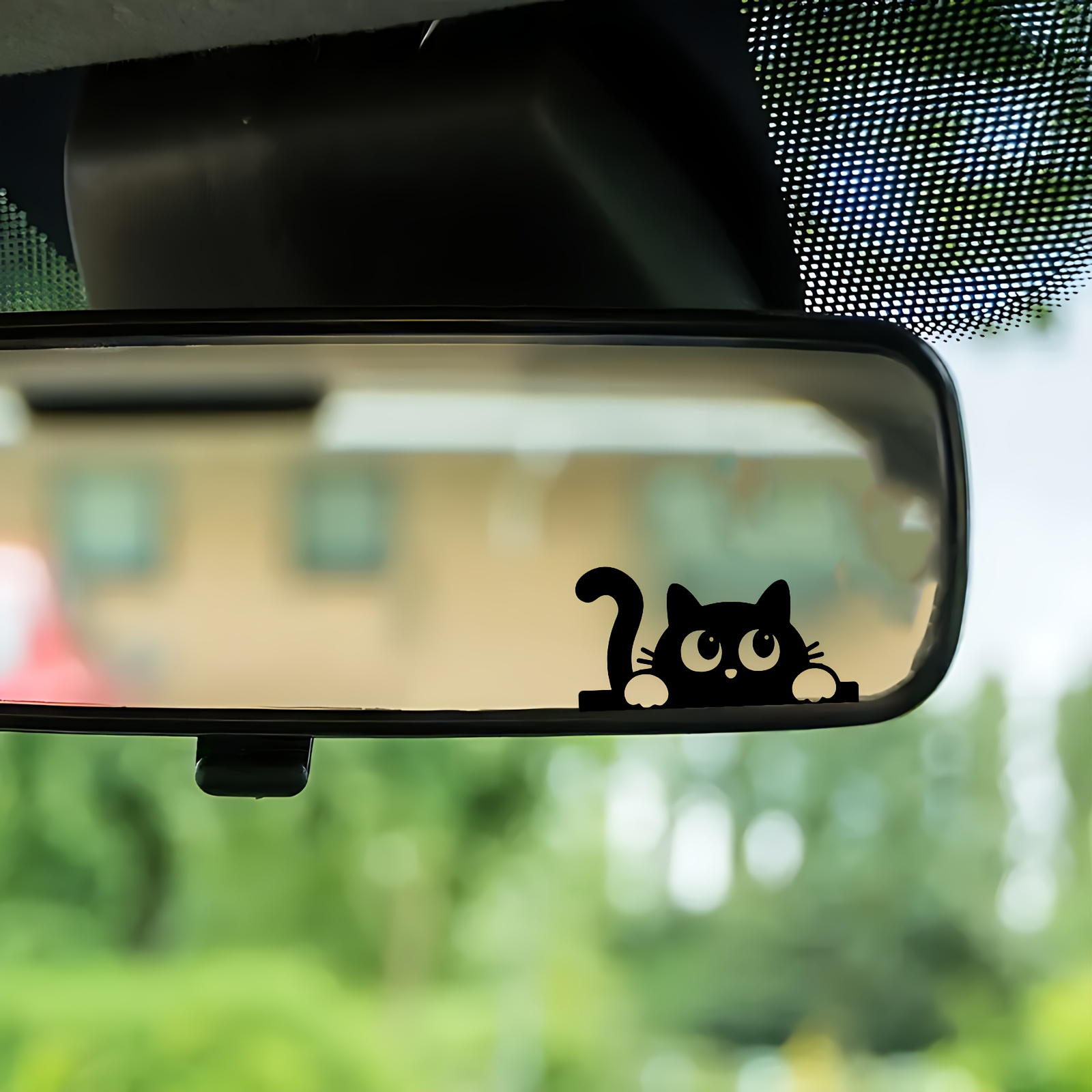かわいい猫車のバックミラーステッカーサイドウィンドウ面白い子 - Car Accessories Xmas のレビューと価格