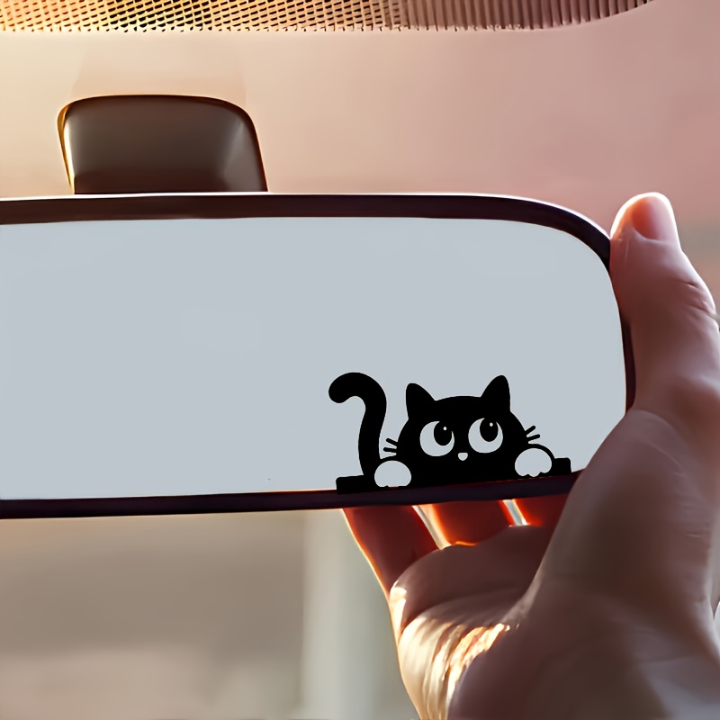 かわいい猫車のバックミラーステッカーサイドウィンドウ面白い子 - Car Accessories Xmas のレビューと価格
