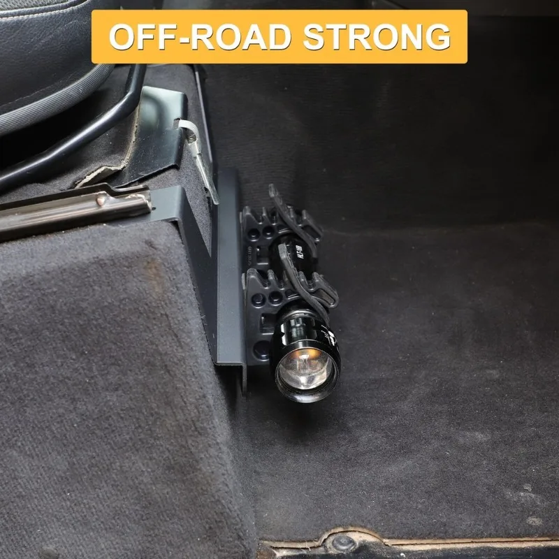 アルミ合金製 ブラック 車用シート下懐中電灯ホルダーブラケッ - Car Accessories Under 1000 のレビューと価格