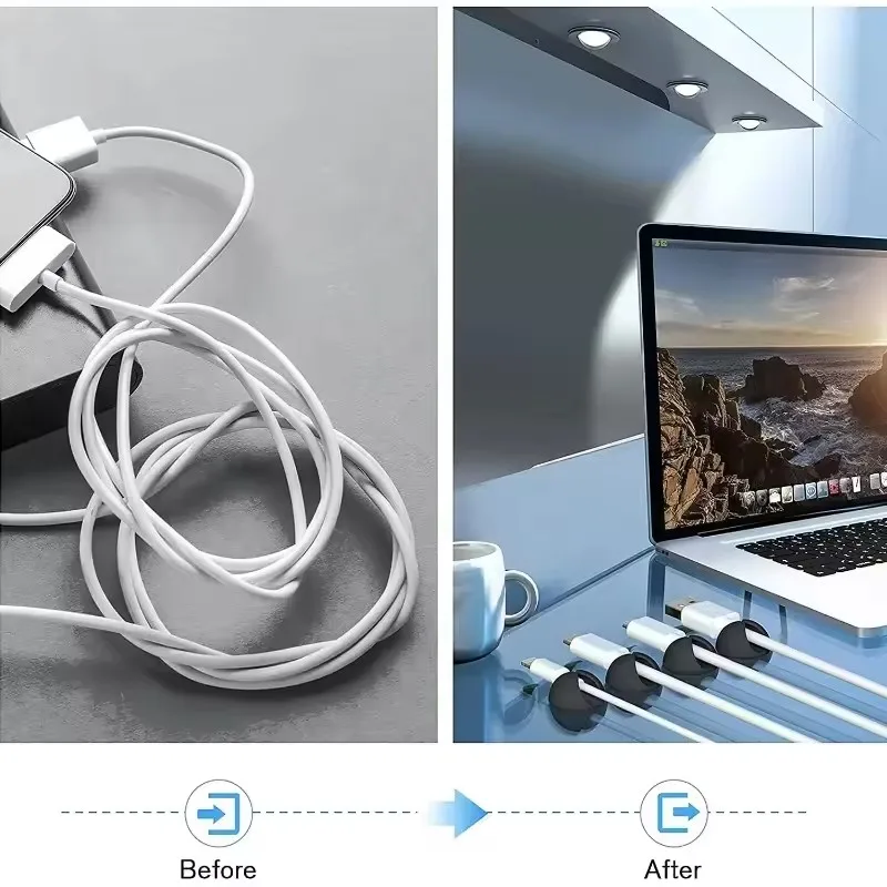 5/50個 ケーブルクリップワインダーオーガナイザー ラウン - Car Cable Organizer のレビューと価格