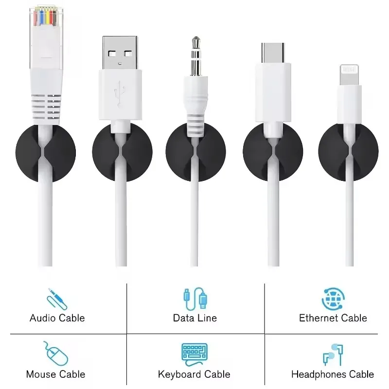 5/50個 ケーブルクリップワインダーオーガナイザー ラウン - Car Cable Organizer のレビューと価格