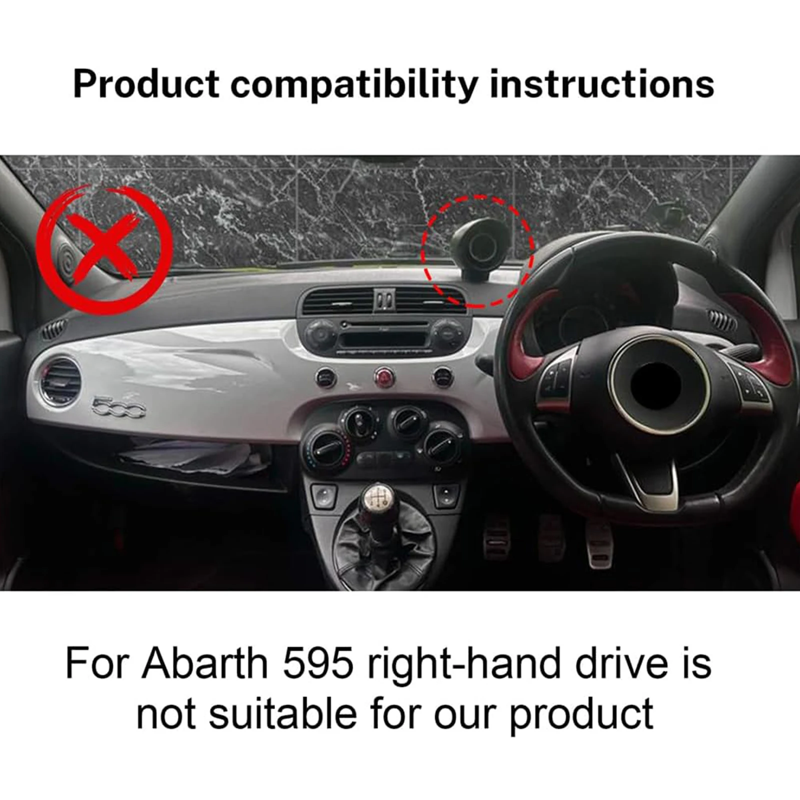 アバルト595（2012-2023）、フィアット500（20 - Car Anti-Slip Dashboard Mat のレビューと価格