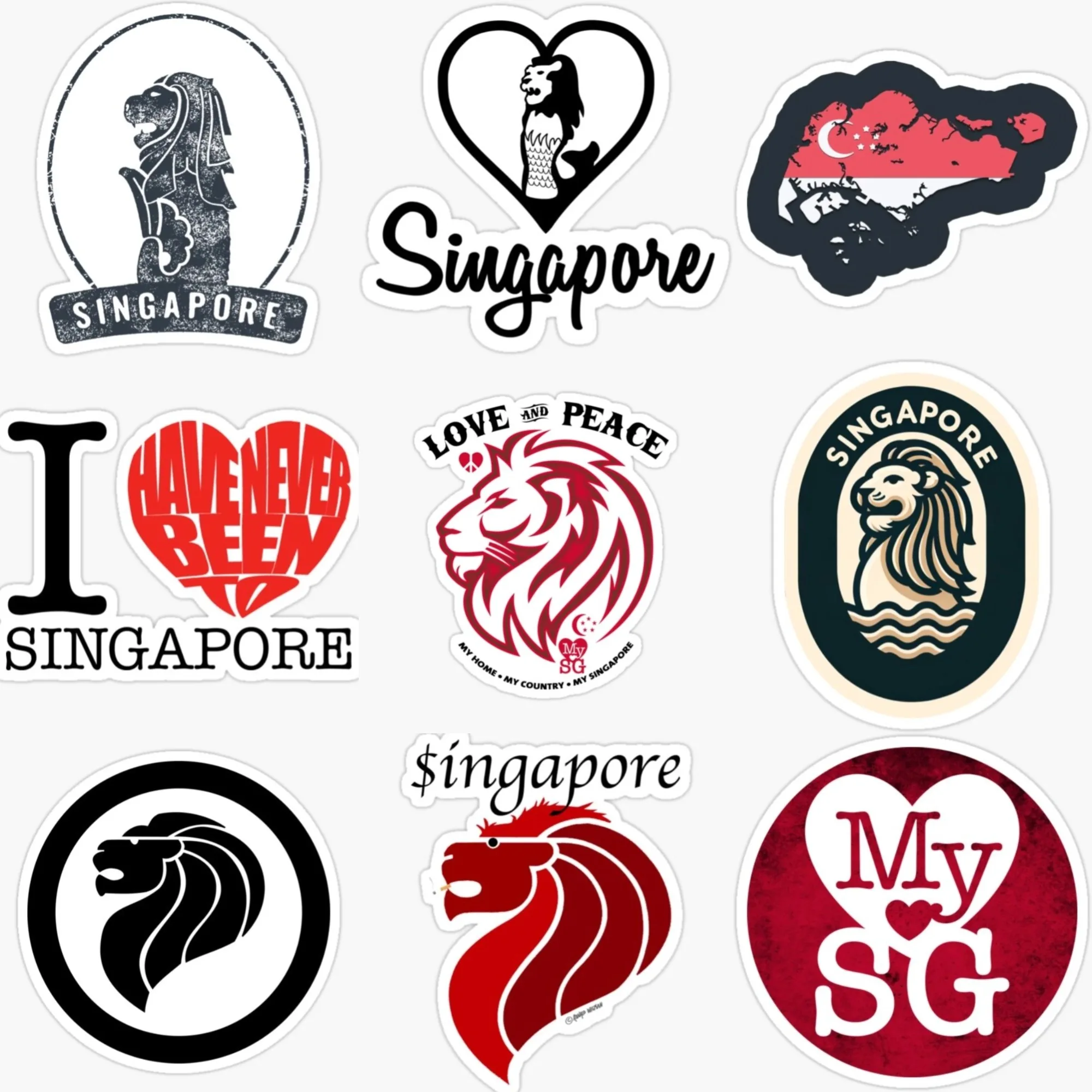 シンガポールSG旗マップ メルライオンエンブレム クリエイテ - Car Accessories Singapore のレビューと価格