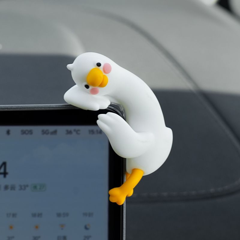かわいい漫画の白いアヒル車のディスプレイ画面吊り下げ飾り小さ - Car Accessories Hanging のレビューと価格