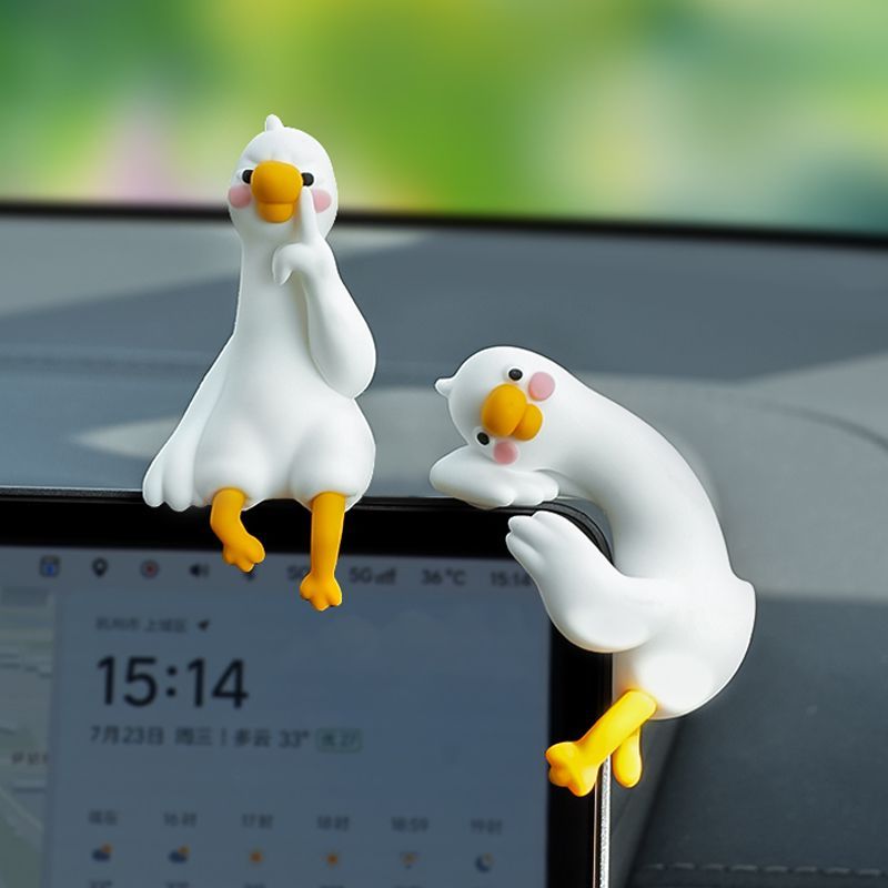 かわいい漫画の白いアヒル車のディスプレイ画面吊り下げ飾り小さ - Car Accessories Hanging のレビューと価格