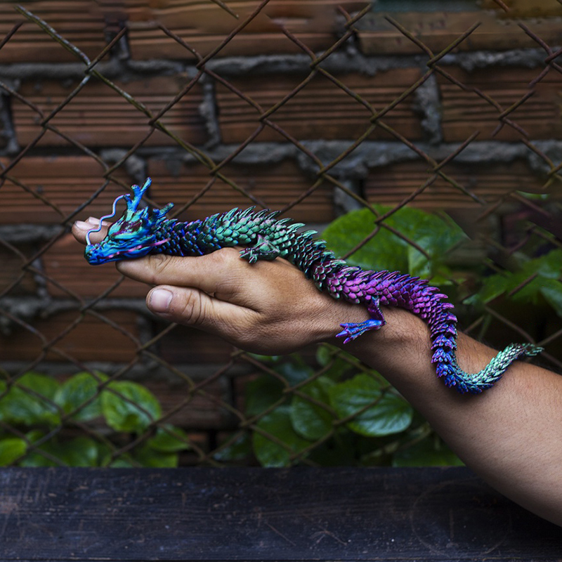 3D印刷されたドラゴンモデルの工芸品,色の変化,関節運動,車 - Car Accessories Xmas のレビューと価格