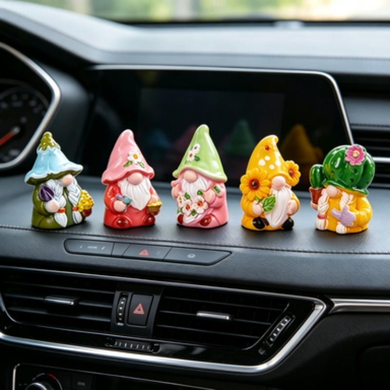 ミニ 6 個ノーム置物樹脂工芸品マイクロ風景装飾品車のデスク - Car Accessories Xmas のレビューと価格