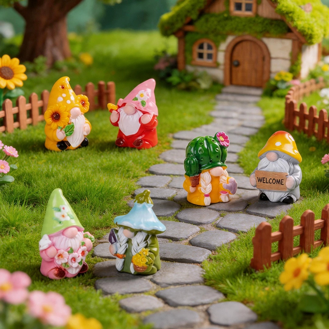 ミニ 6 個ノーム置物樹脂工芸品マイクロ風景装飾品車のデスク - Car Accessories Xmas のレビューと価格