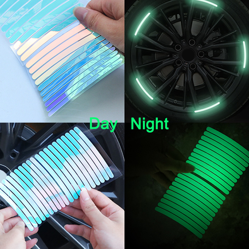 10/20/40 個反射ステッカー車のホイールタイヤステッカ - Car Accessories For Night Driving のレビューと価格