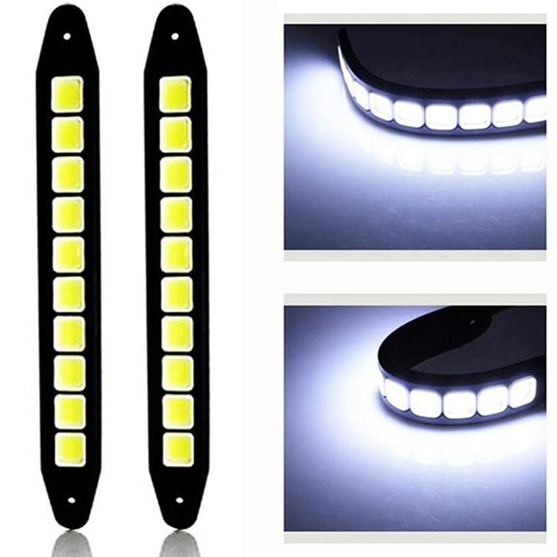 1/2 個 DRL COB 車 LED デイタイムランニング - Car Accessories For Road Trip のレビューと価格