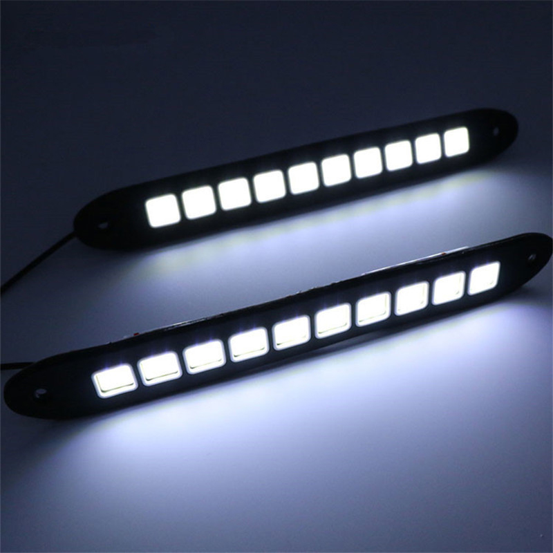 1/2 個 DRL COB 車 LED デイタイムランニング - Car Accessories For Road Trip のレビューと価格