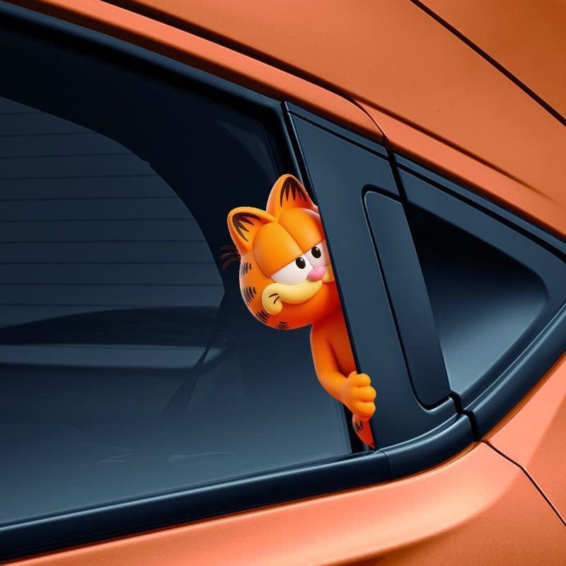 ガーフィールドアニメ漫画かわいい面白い密かに観察しているステ - Car Accessories Kit のレビューと価格