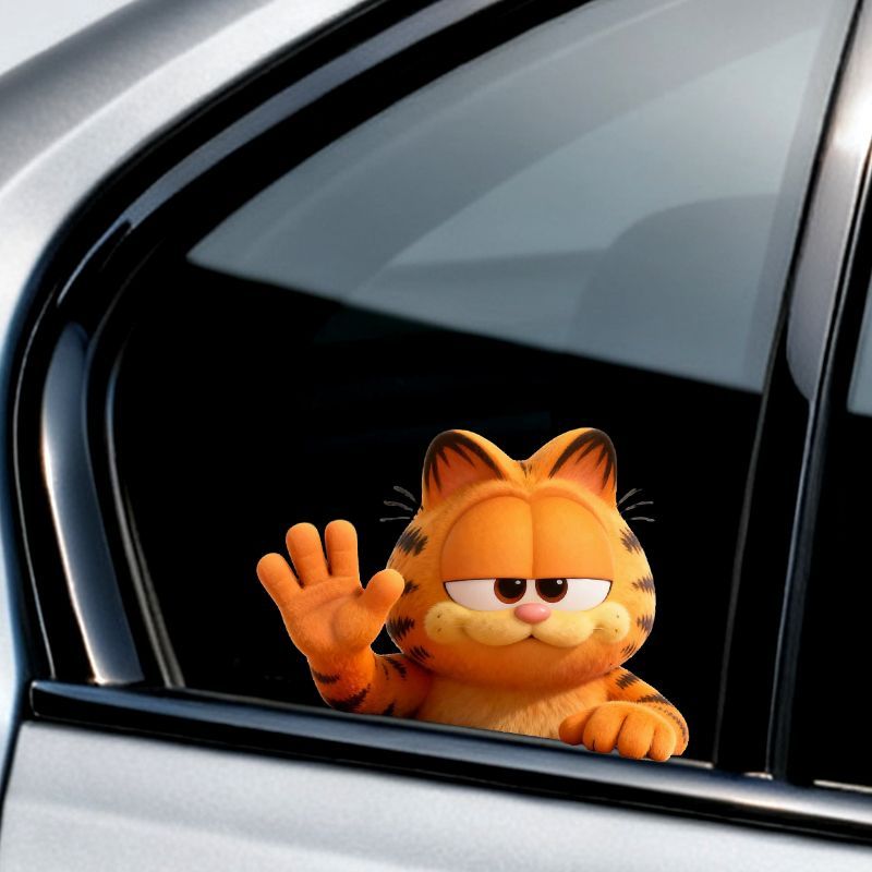 ガーフィールドアニメ漫画かわいい面白い密かに観察しているステ - Car Accessories Kit のレビューと価格