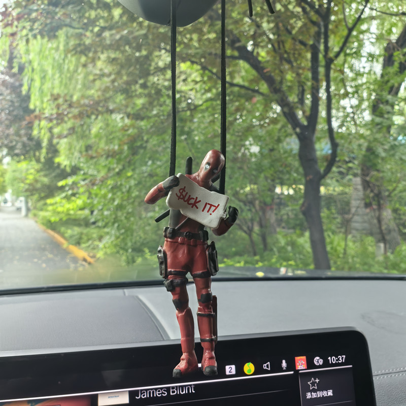 マーベルデッドプール車のバックミラーペンダント読書デッドプー - Car Accessories Xmas のレビューと価格