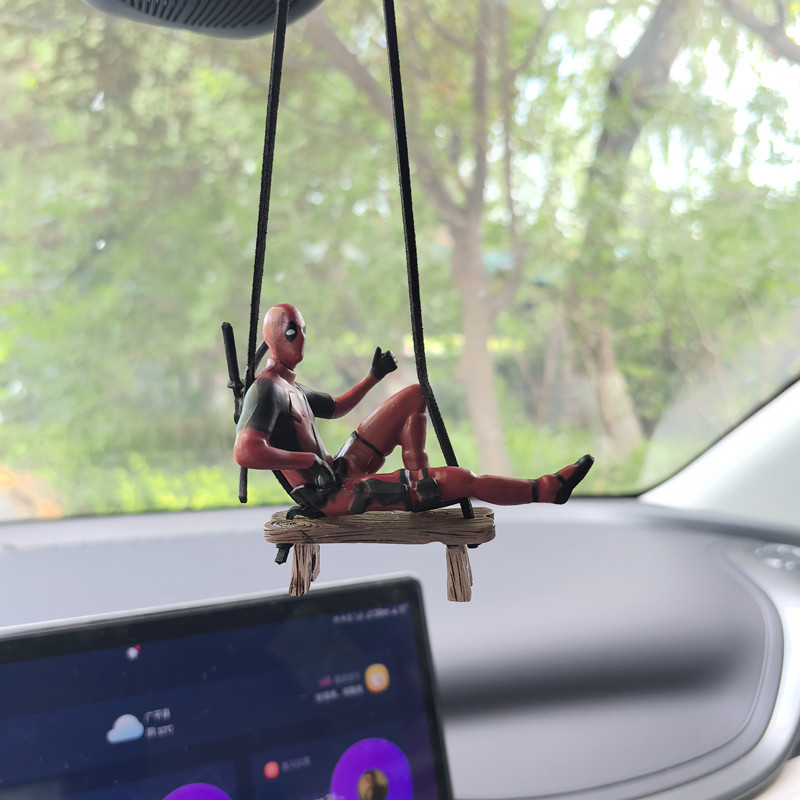 マーベルデッドプール車のバックミラーペンダント読書デッドプー - Car Accessories Xmas のレビューと価格