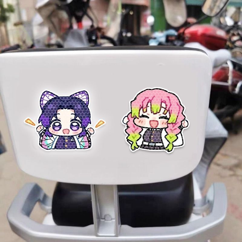 鬼滅の刃のキャラクター風車用反射ステッカー、電動車両ヘルメッ - Car Accessories Kit のレビューと価格